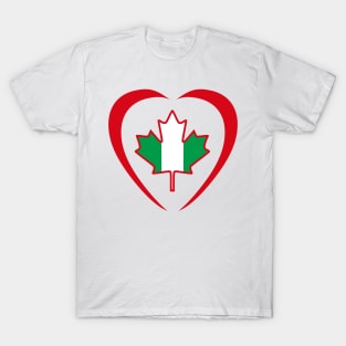 Canadian Nigerian Multinational Patriot Flag (Heart) T-Shirt